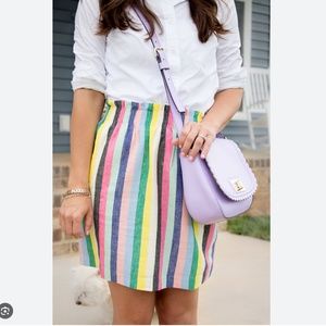 J. CREW Mixed Stripe Linen Blend Sidewalk Mini Skirt